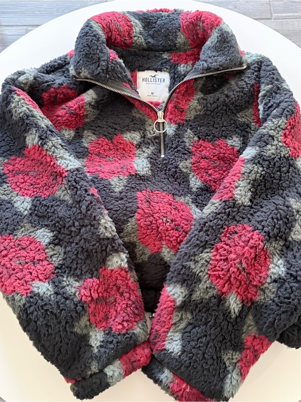 Hollister Rose Plush Sherpa Half-Zip Pullover
